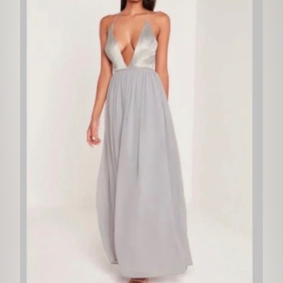 NWT Carli Bybel X Missguided silk pleated top maxi dress size 8 - Picture 3 of 14